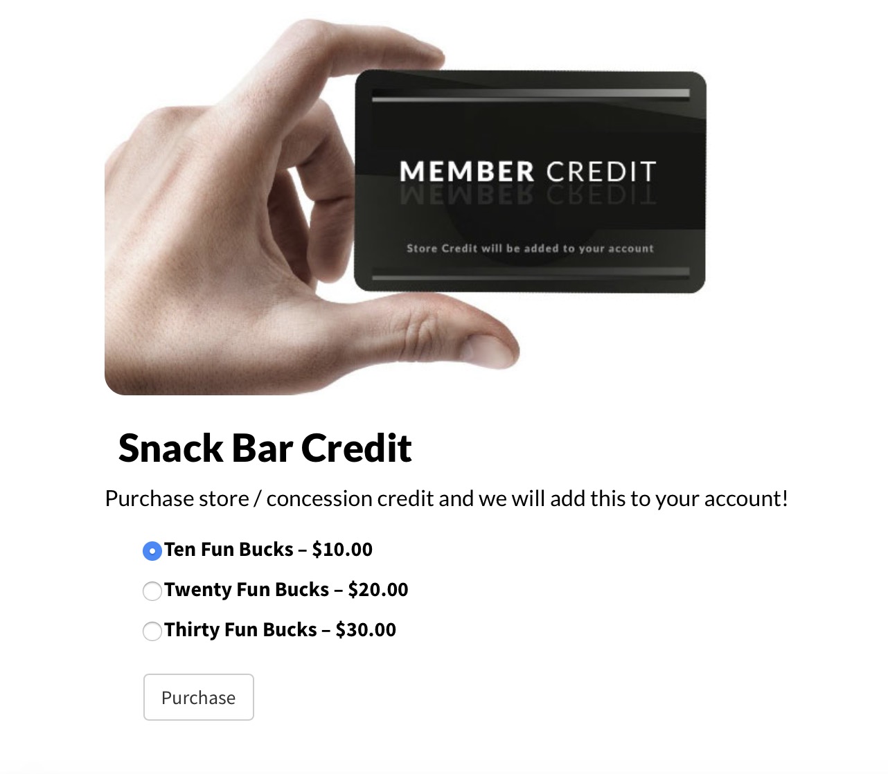 Selling Concession Credit and Deducting Credit using our Front Desk app